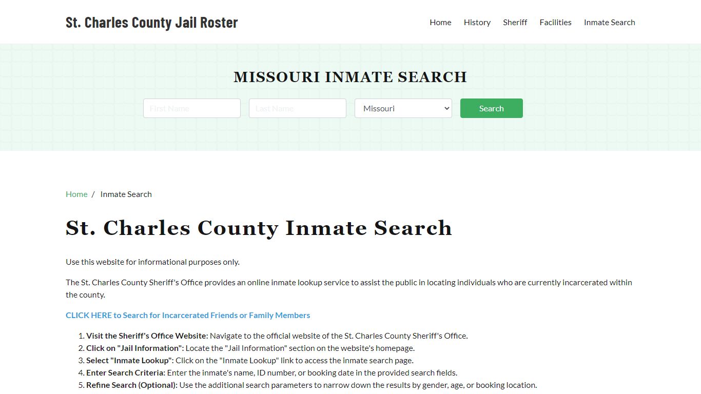 St. Charles County, MO Detainee Lookup